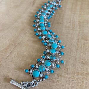 Lucky Brand Turquoise & Silver Bracelet